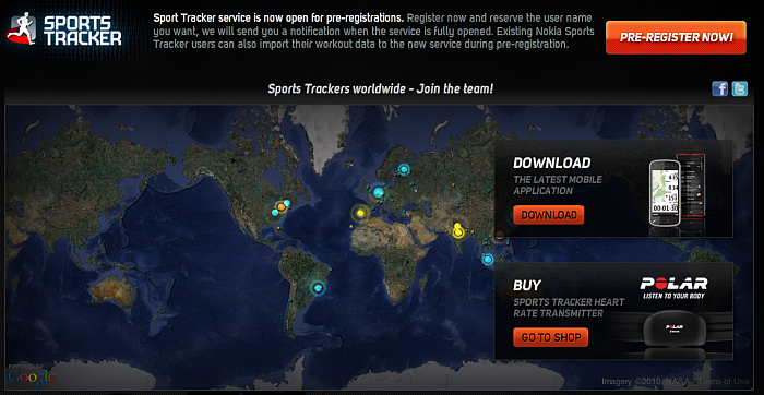 Sports Tracker on the web