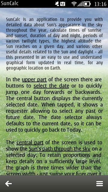 Screenshot, SunCalc