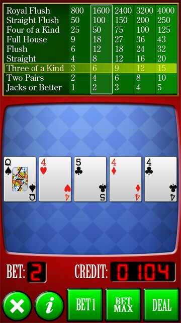 Screenshot, Video Poker