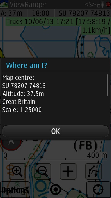 Screenshot, ViewRanger GPS