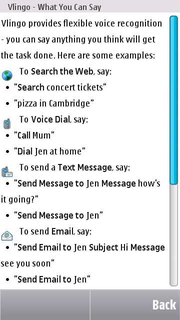 Vlingo screenshot