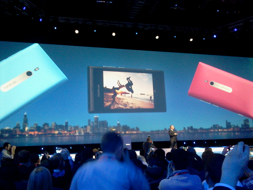 The Nokia Lumia 800 debuts, and yes Stephen, the camera was ready. #nokiaworld