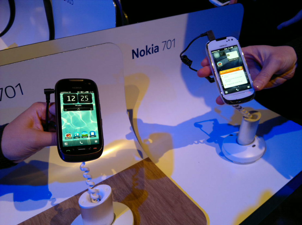 Just two of the gorgeous new Nokia 701s on show at Nokia World...